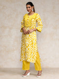 Varanga Women Ikat Printed Boho Look with Tassel Kurta & Trouser
