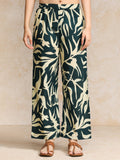 Tropical Printed V Neck Puff Sleeve Kurta With Trouser