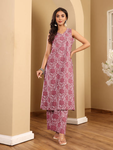 Varanga Women Ethnic Jaipur Printed V Neck Kurta With Trouser