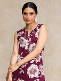 Floral Printed Sleeveless Kurta With Trouser