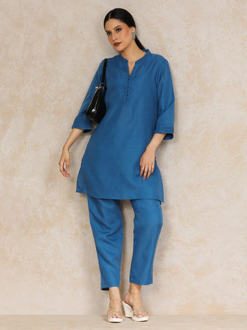 Mandarin Collar Flared Sleeve Kurta With Trouser