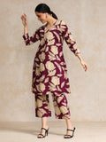 Floral Printed Puff Sleeve Kurta With Trouser