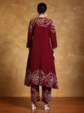 Varanga Women-Bold Floral Placement Printed Flared Kurta With Trouser