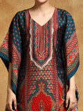 Varanga Women-Zari & Sequin Detailed Ethnic Printed Flared Kaftan With Trouser