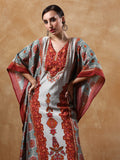 Varanga Women Lace Detailed Ethnic Printed Flared Kaftan With Trouser