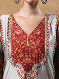 Varanga Women Lace Detailed Ethnic Printed Flared Kaftan With Trouser
