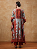 Varanga Women Lace Detailed Ethnic Printed Flared Kaftan With Trouser