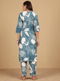 Varanga Women Round Neck Bold Print Kurta Set