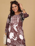 Varanga Women Round Neck Bold Print Kurta Set