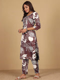 Varanga Women Round Neck Bold Print Kurta Set