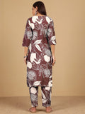 Varanga Women Round Neck Bold Print Kurta Set
