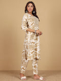 Varanga Women Round Neck Bold Print Co Ord Set