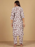 Varanga Women Thread Embroidered Yoke Floral Printed Kurta with Trouser