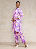 Varanga Women Abstract Printed Apple Hem Kurta with Trouser Coord Set