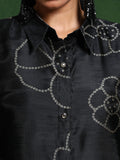 Varanga Women Bandhani Printed Regular Chanderi Silk Kurta with Trousers