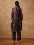 Varanga Women Bandhani Printed Regular Chanderi Silk Kurta with Trousers