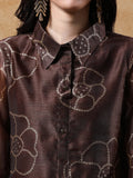 Varanga Women Bandhani Printed Regular Chanderi Silk Kurta with Trousers