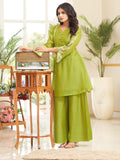 Varanga Women Floral Thread Embroiderd Kurta With Flared Palazzo
