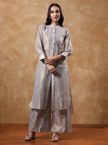 Varanga Women Solid Straight Kurta with Palazzo