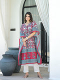 Varanga Women Ethnic Floral Printed Kaftan with Trouser