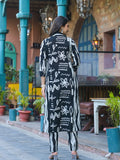 Varanga Women Abstract with Striped Printed Shirt Kurta with Trouser