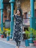 Varanga Women Abstract with Striped Printed Shirt Kurta with Trouser