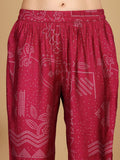 Varanga Women Bandhani Printed With Cuban Collar Regular Fit Kurta With Tassle Detail