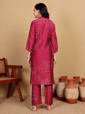 Varanga Women Bandhani Printed With Cuban Collar Regular Fit Kurta With Tassle Detail
