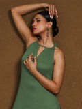Green Solid Halter Neck Kurta Set