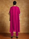 Varanga Women-Zari Embroidered Lace Neck Flared Kaftan With Trouser