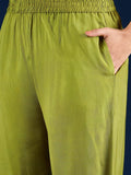 Varanga C-Cut Kurta With Zari Embroidery, Paired With Ankle-Length Trousers .