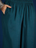 Varanga  Solid Kurta With Zari Embroidery Yoke Paired With  Trousers For A Refined Ethnic Look.