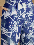 Blue and white printed straight kurta with a mandarin collar, paired with solid straight-fit trousersâ€”perfect for everyday elegance and comfort.
