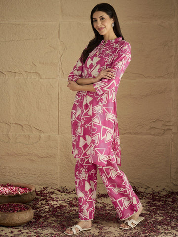 Varanga Women Graceful Beige Kurta Set Featuring Gota Patti Detailing, Paired With Solid Trousers