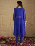 Varanga Women Graceful Beige Kurta Set Featuring Gota Patti Detailing, Paired With Solid Trousers