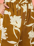 Varanga Bold Floral-Printed Kurta With Mandarin Collar, Paired With Matching Printed Straight Trousers.