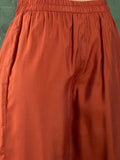Varanga Rust Mughal-Printed Straight-Fit Kurta With Lace Detailing, Paired With Solid Ankle-Length Divider Pants For A Stylish Ethnic Look.