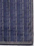 Varanga Women Navy Blue Bandhani Printed Straight Kurta With Three Quarter Sleeves Paired With Tonal Bottom And Printed Dupatta