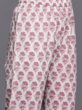 Varanga Women Mauve Printed A-Line Kurta Paired With Contrast Printed Bottom And Dupatta