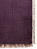 Varanga Women Purple Yoke Design Kurta With Three Quarter Sleeves Embroidered Hem Paired With Tonal Bottom And Fringed Dupatta