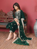 Varanga Ethnic Motifs Embroidered Gotta Patti Velvet Kurta with Trousers & Dupatta