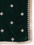 Varanga Ethnic Motifs Embroidered Gotta Patti Velvet Kurta with Trousers & Dupatta