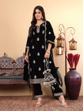 Varanga Floral Embroidered Zari Velvet Kurta with Trousers & Dupatta