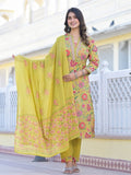 Varanga Women Floral Printed Round Neck Embroidered Kurta,Paired With Bottom And Printed Dupatta