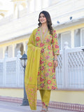 Varanga Women Floral Printed Round Neck Embroidered Kurta,Paired With Bottom And Printed Dupatta