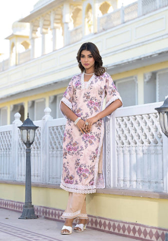 Varanga Women Floral Printed Straight Kurta Paired With Bottom And Dupatta