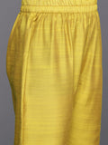 Varanga Women Yellow Straight Emroidered Kurta With Printed Bottom
