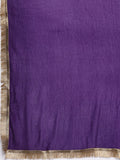 Varanga Women Pruple Zari Embroidered Kurta With Bottom And Dupatta