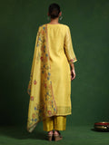 Varanga Women Round Neck Floral Printed Embroidered Kurta Paired With Solid Bottom And Dupatta