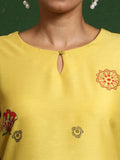 Varanga Women Round Neck Floral Printed Embroidered Kurta Paired With Solid Bottom And Dupatta